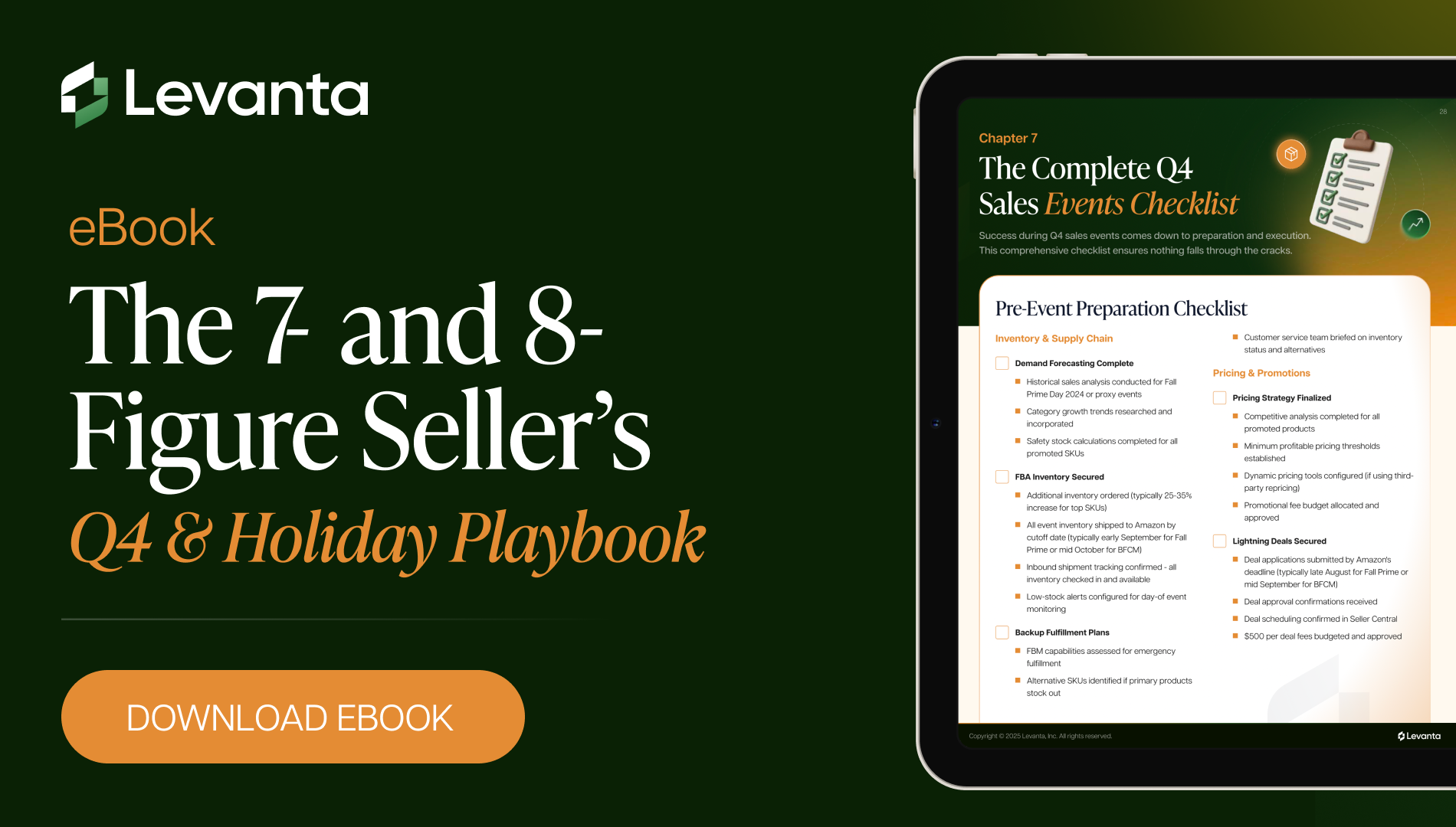 The 7 and 8 Figure Sellers Q4 and Holiday Playbook by Levanta Meta Image
